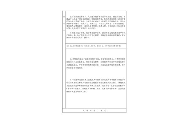 课题立项申请