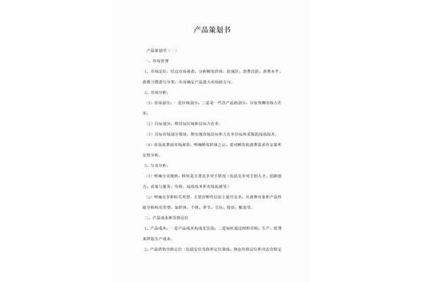 产品策划书