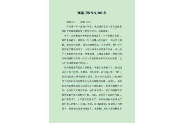 随笔800字