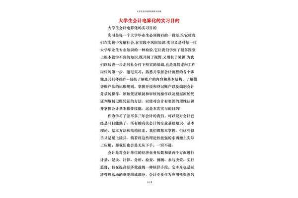 会计实习目的