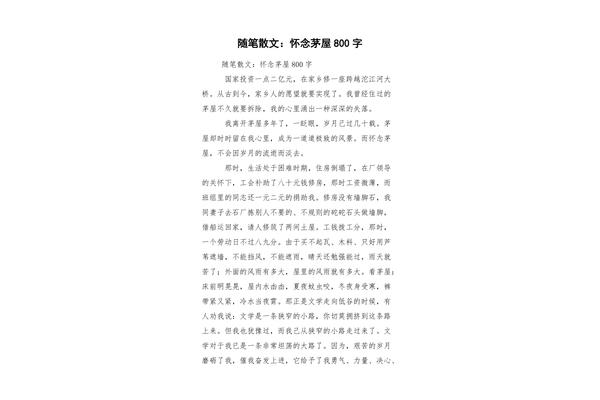 随笔800字