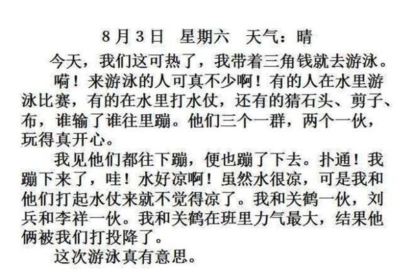 二年级日记格式