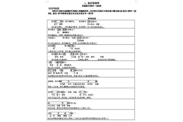 伯牙鼓琴注释