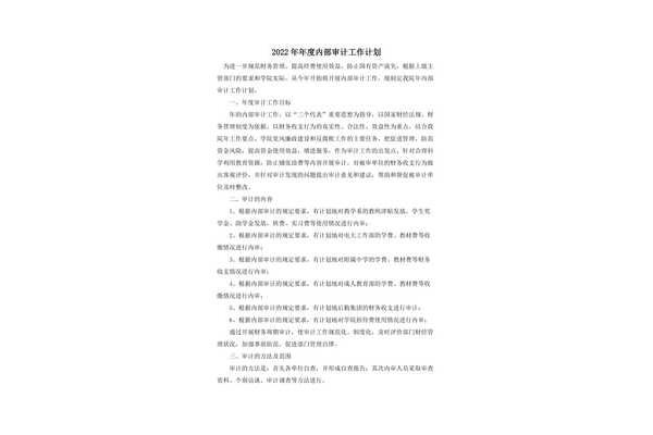 年度审计计划