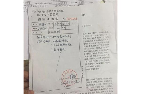 疾病证明书模板