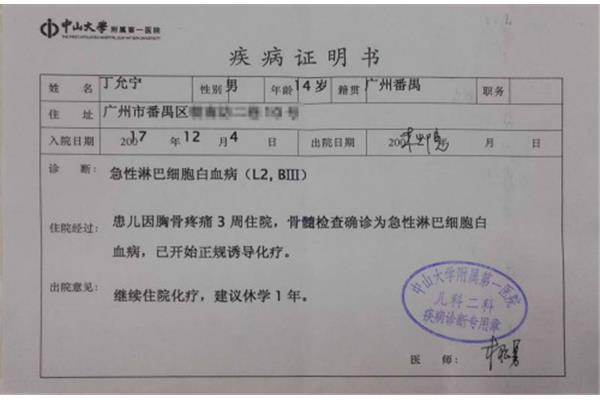 疾病证明书模板
