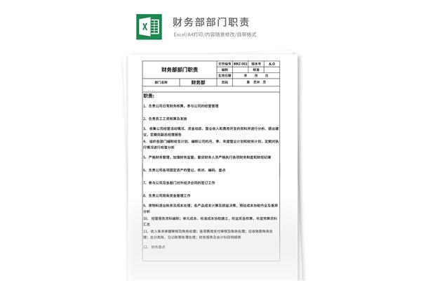 部门职责模板