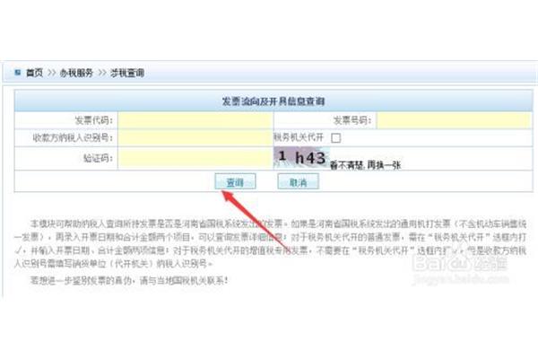 河南税务发票查询