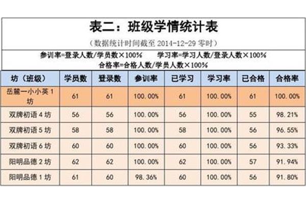 小学统计表