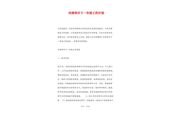 年度审计计划