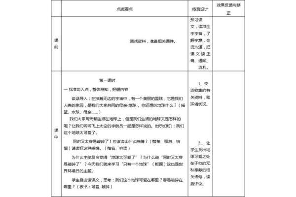 只有一个地球教案