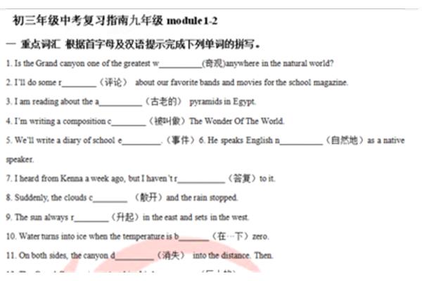中考英语复习资料