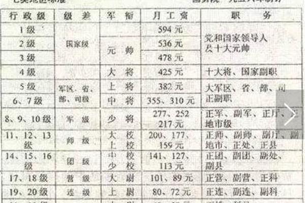 国家职位等级划分