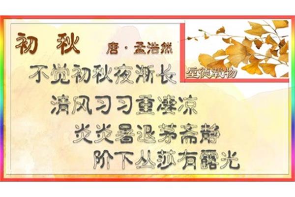 初秋唐孟浩然