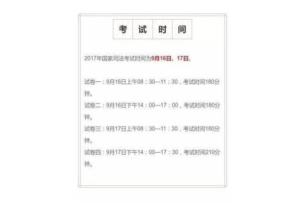 国家司法考试时间