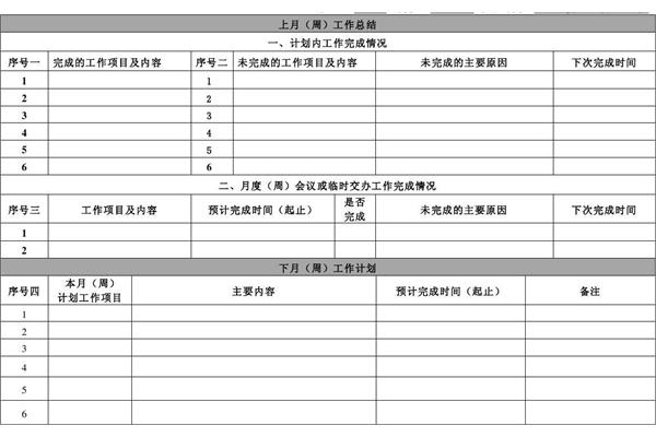 月工作计划