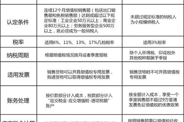 一般纳税人标准