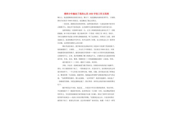 什么触动了我作文
