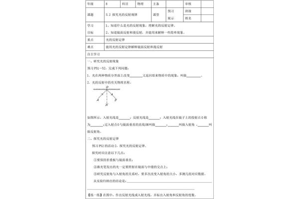 光的反射教案