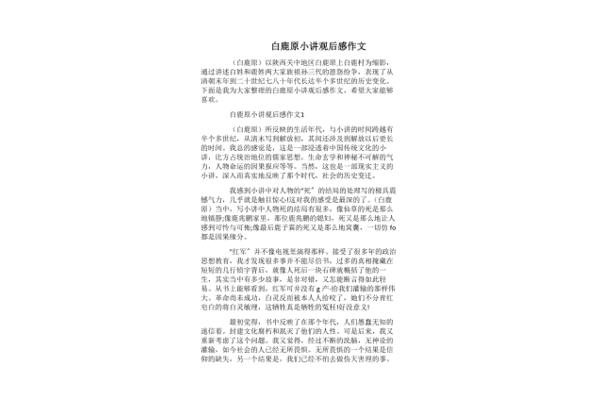 白鹿原观后感