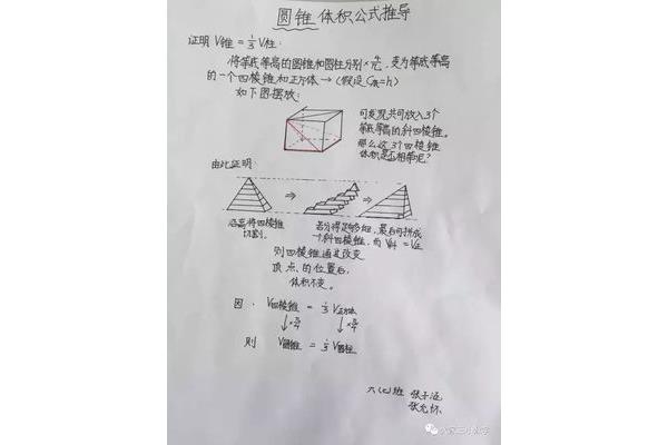 圆锥体体积公式