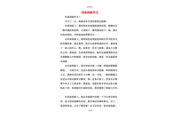 回家的路作文