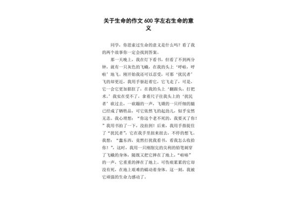 生命的意义作文