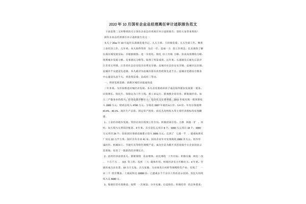 离任述职报告