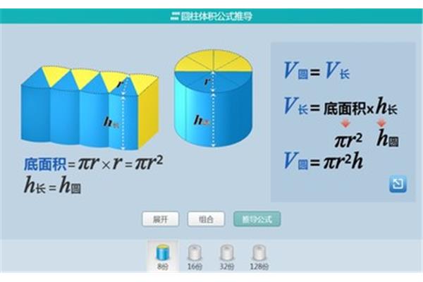圆柱体积的公式