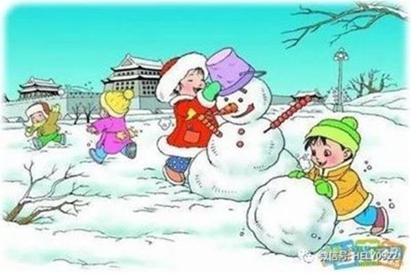 下雪了看图写话