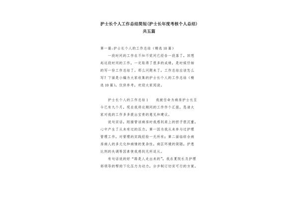 个人总结简短