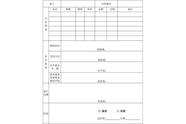 订单合同模板