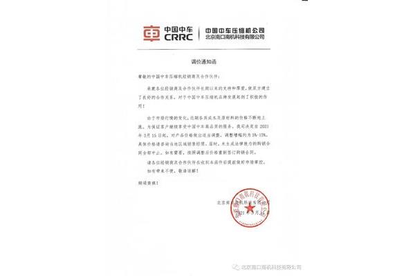 调价通知函