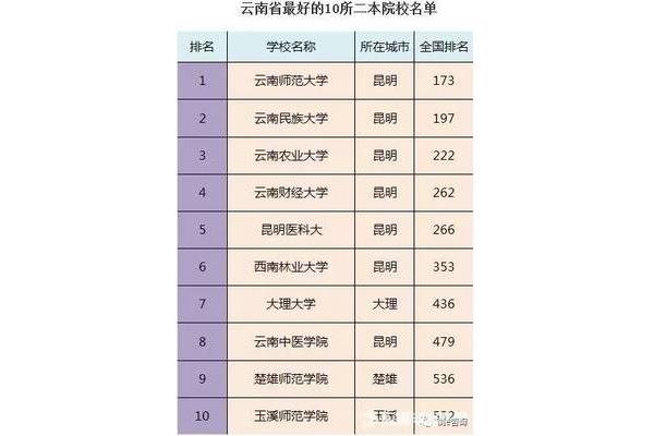 云南高校排名