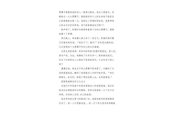 爱国英雄的故事
