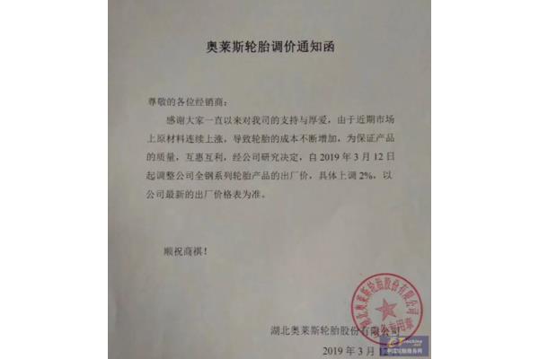 调价通知函