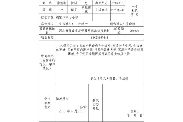 贫困申请理由