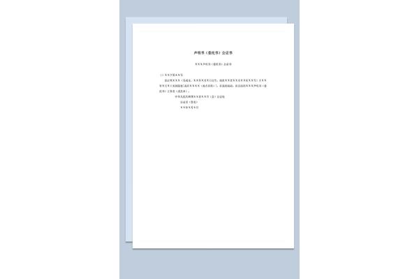 声明书格式范文
