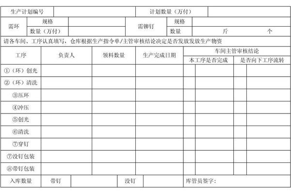 生产指令单