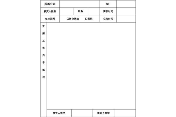 离职交接单