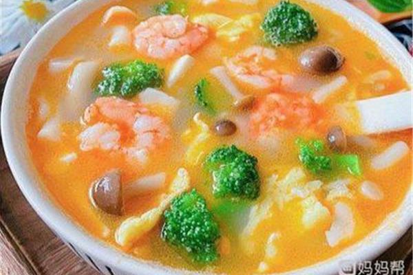 鲜虾菌菇汤