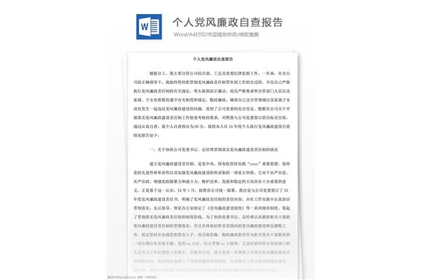 廉洁自律报告