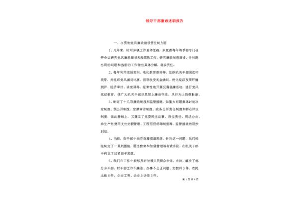 领导干部述职报告