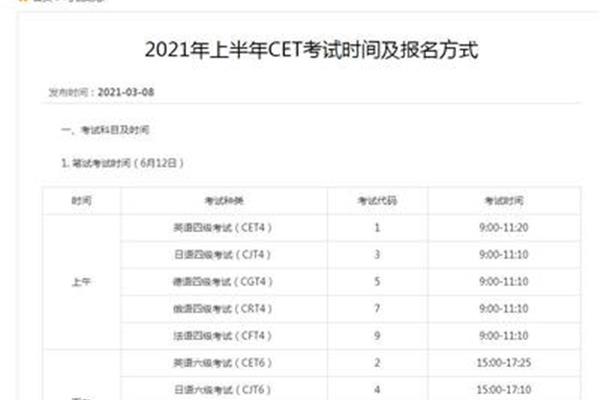 六级考试报名时间