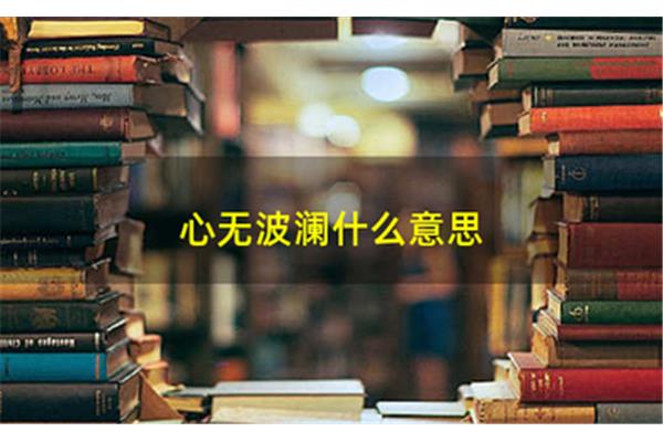 心无波澜什么意思