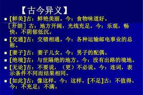 无论古今异义