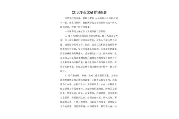 文秘实习报告