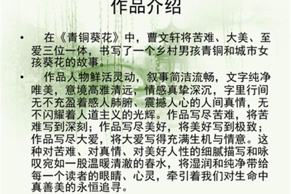 青铜葵花的作者
