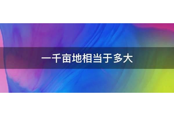 一千亩地有多大
