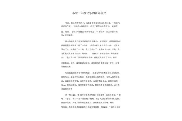新年的作文